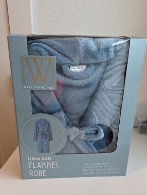 Ultra Soft Flannel Robe - Light Blue One Size